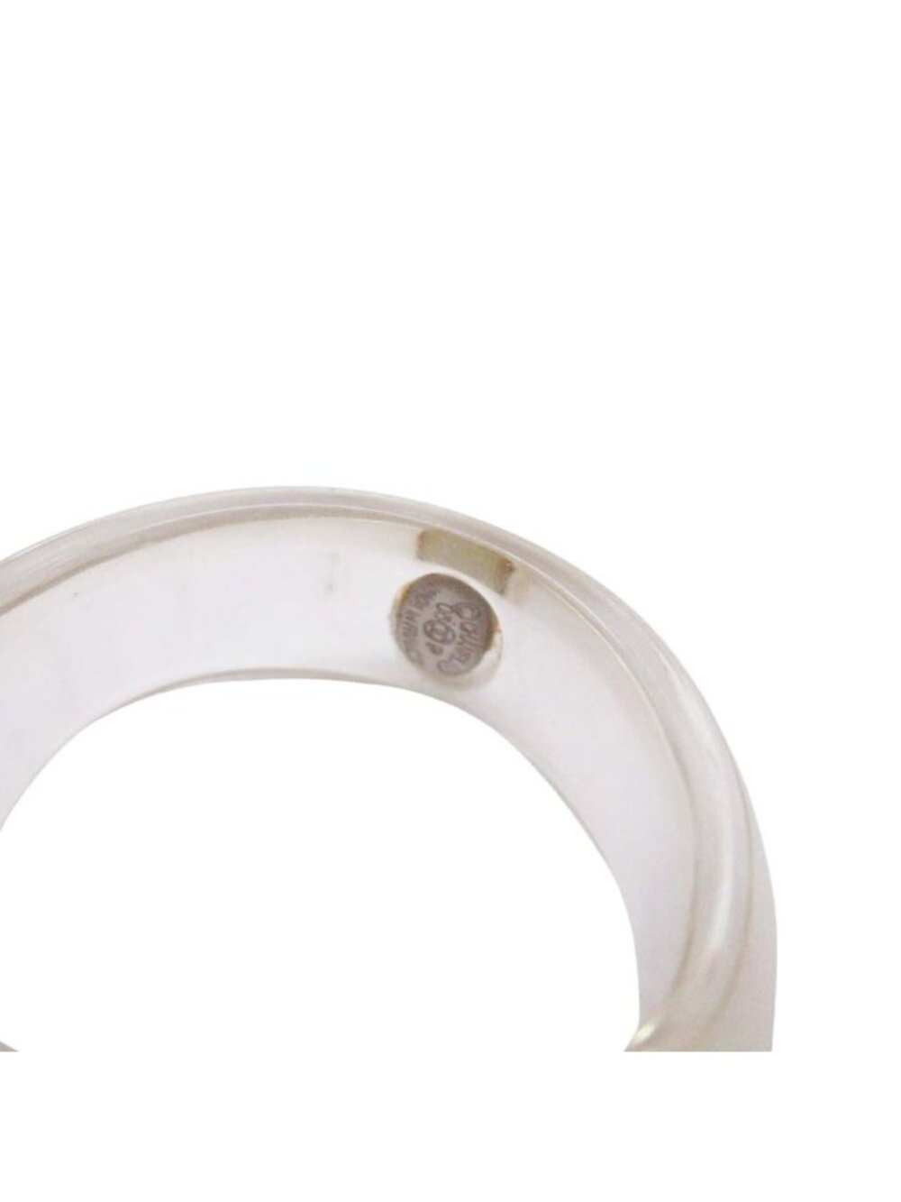 Chanel Vintage Line Stone CC Logo Clear Round Ring Transparent - Picture 7 of 9